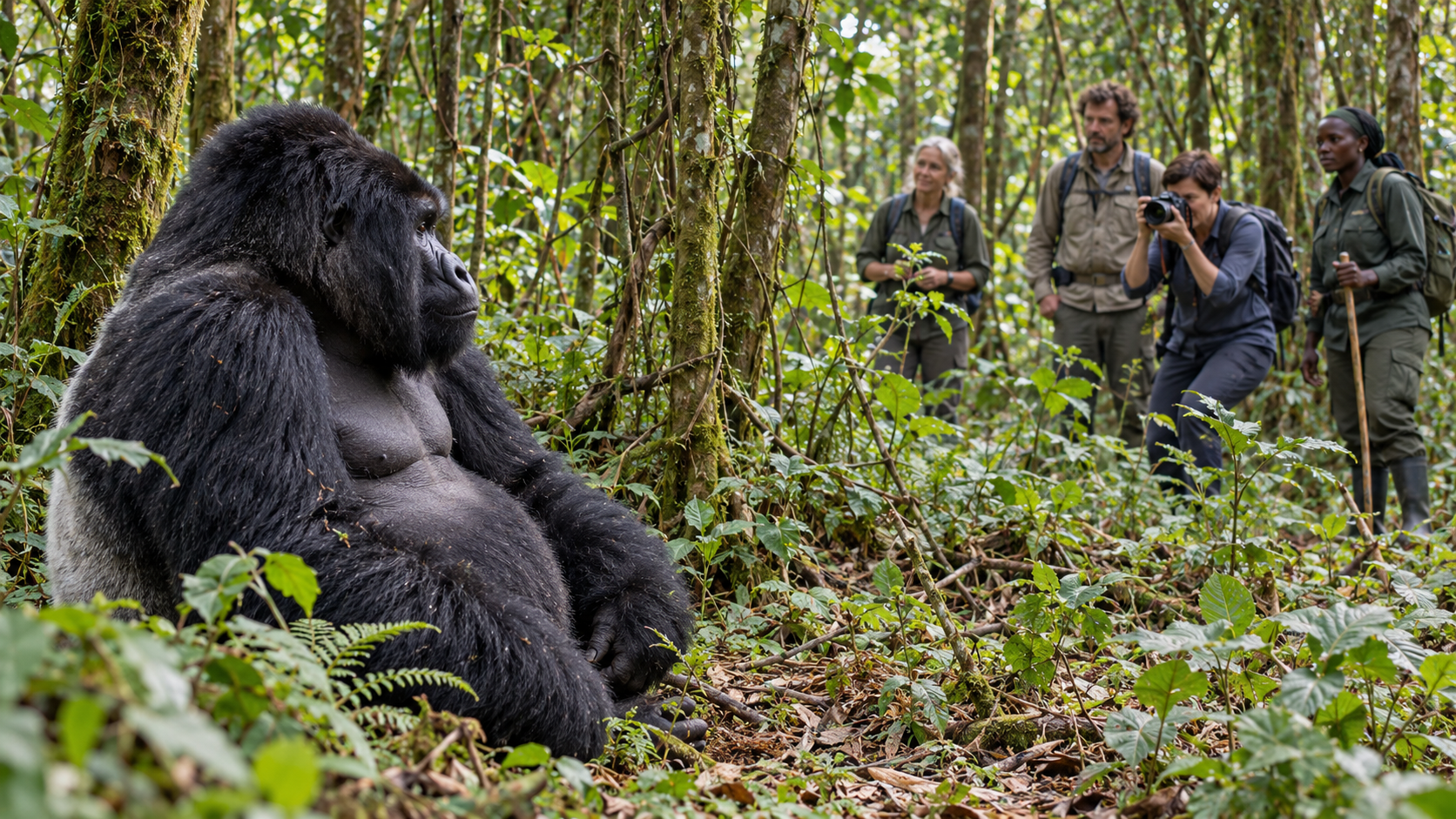 Dağ gorilleriyle, kendi dünyalarında karşılaşın.
